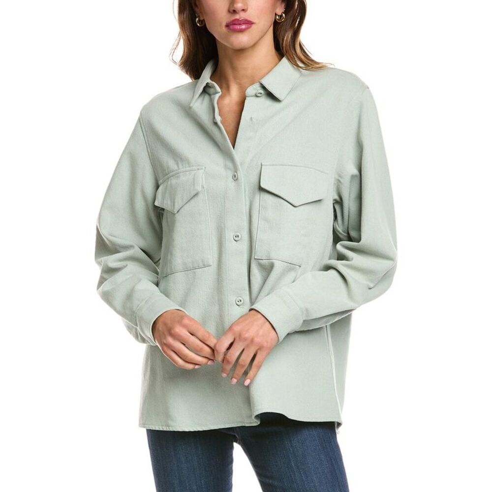 Officine Générale Womens Officine Generale Bonnia Wool-Blend Overshirt, Green